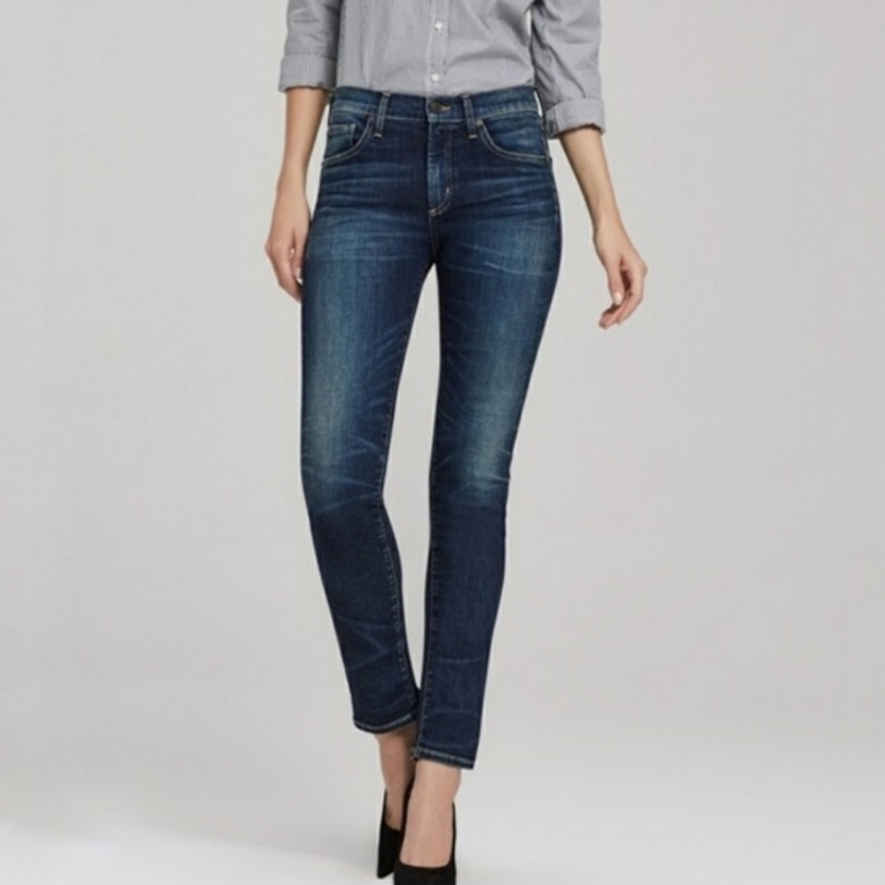 Citizens of Humanity Agnes Crop Mid Rise Slim Straight Jeans Size 25